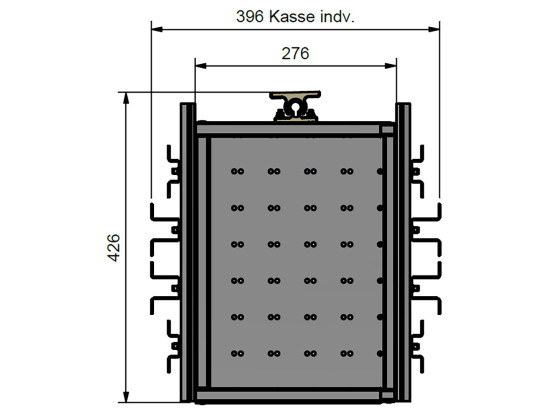 Flexible Ablage, verzinkt, für Kasten L: 400-600 mm.