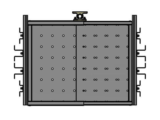 Flexible Ablage, verzinkt, für Kasten L: 400-600 mm.