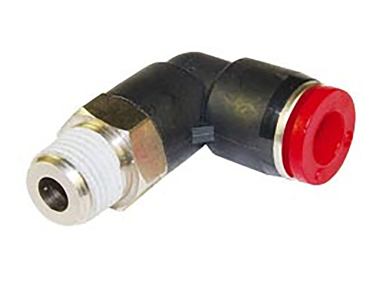 Pneufit C Push-in Steckverbinder, 90° Winkel, 6 mm Plastik