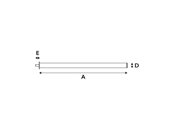 Parlok-Rohr m/Flansch, ø42 mm, Bolzen M16, Gerade - 100323