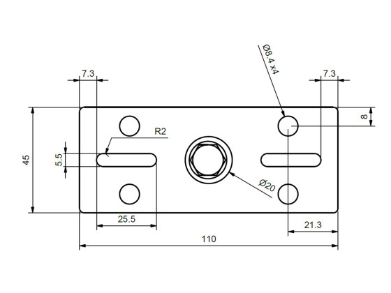 Halterung Markierungsleuchte 110x45 mm f/Rohr 20241404