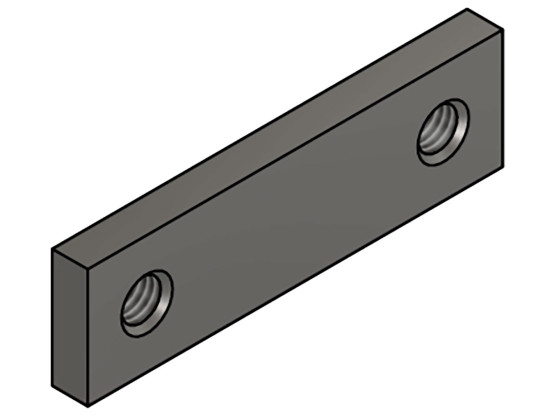 Gewindeplatte 70x20mm cc50mm M8x2 Edelstahl