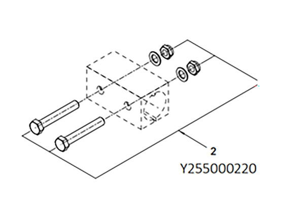 Bolzensatz (2 Stück) für GZU Deichsel - Enthält 2 Schrauben und Muttern - Y255000220