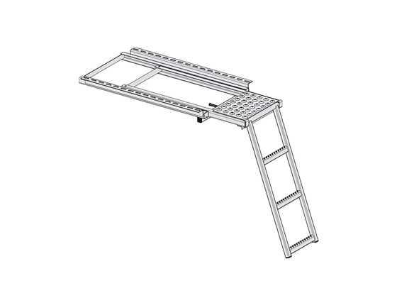 Leiter mit Verlängerung und 3 Stufen, verzinkt