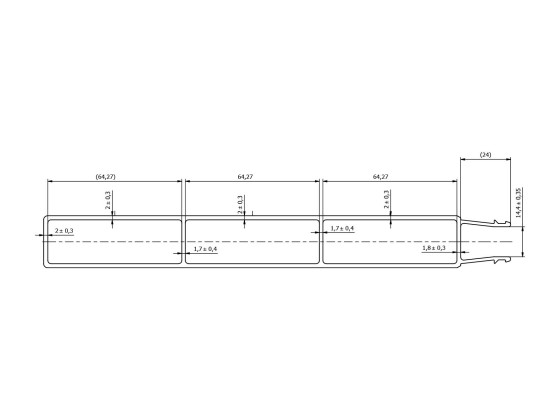 Bodenprofil 2500x200x25mm