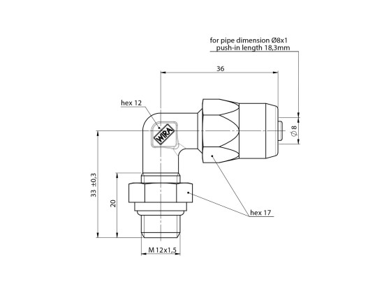 Winkel-Einschraubsteckverbindung M12x1,5 - Wira 305 0812 2
