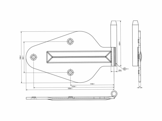 Scharnierblatt m/Zapfen rechts Verzinkt - 2038/300007