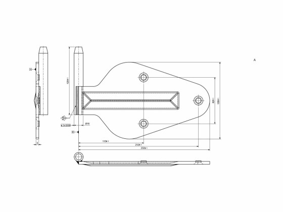 Scharnierblatt m/Zapf. feuer verz. links - 2038-5
