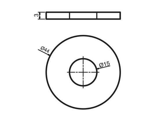 Scheibe Edelstahl A4 ø44x15x3mm