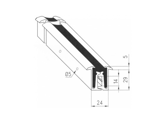 Poliall Scharnier L3000xH29 mm - 2557