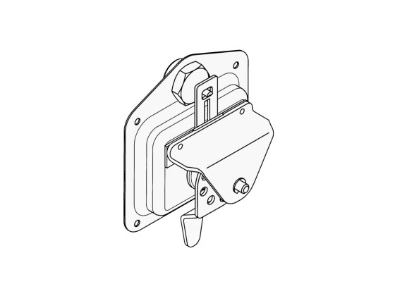Türschloss mit Griff für Edelstahl (T-Schließer) - 80900407rechts