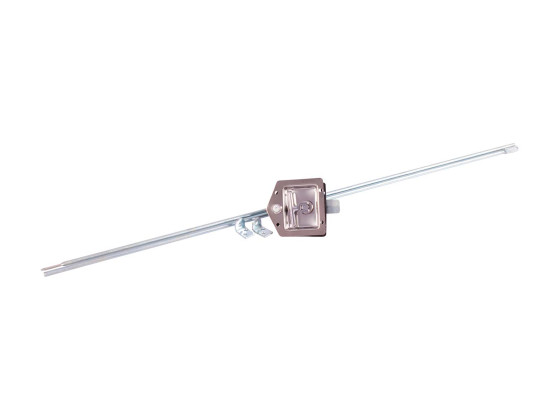 Dørlås m/greb for indb.rustfri, T-lukker m/låsestænger