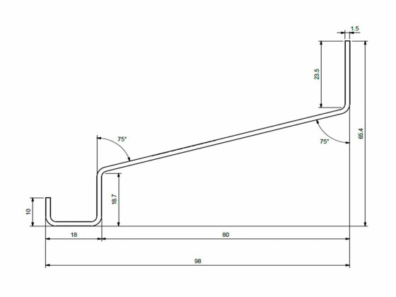 Vandnæse anodiseret 2,5 mtr - A5403