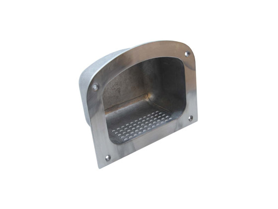 Tritt für Einbau, alu-poliert. - L: 170x H: 130mmx T:95 einbau.