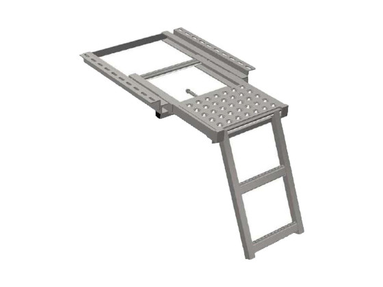 Leiter m/Erweiterung und 2 Tritten verzinkt