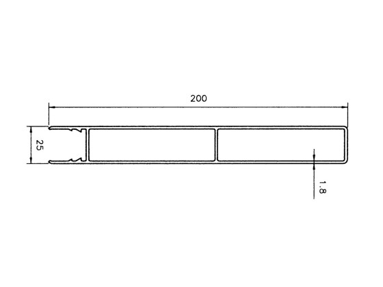 Oberprofil 200mm / 5m - B1000