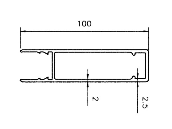 Oberprofil 100mm / 2,5m - B100225
