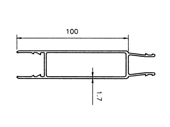 Zwischenprofil 100mm / 5m - B1014
