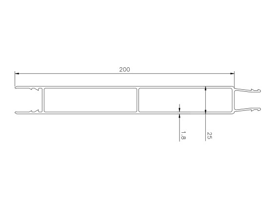 Mellemprofil rå 200mm 3.100mm - B1009