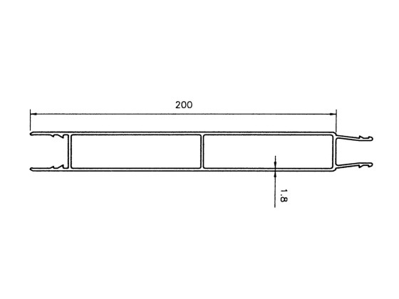 Zwischenprofil 200mm 7500mm Anod. - B1010