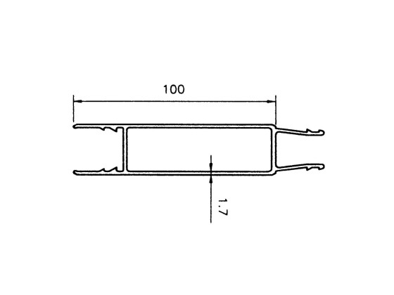 Zwischenprofil 100mm 7.500mm anod - B1014