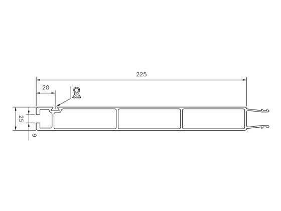 Unterprofil 225mm / 2,5m - B101825