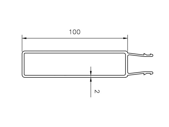 Unterprofil 25x100mm 7.500mm anod - B1022