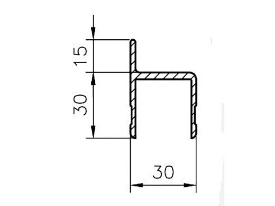 H-Profil 6m anod. - B1032