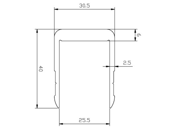 U-profil verstärkt anod. 25mm 6m - A2314