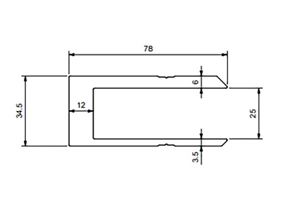 Kantprofil 6000x78x25mm forstærket