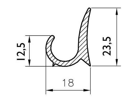 Rinnenprofil 18x22,5mm, 5 Mtr. anod. - A1502