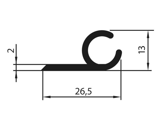 Flachprofil für Lift , 5 Mtr anod. - A1506