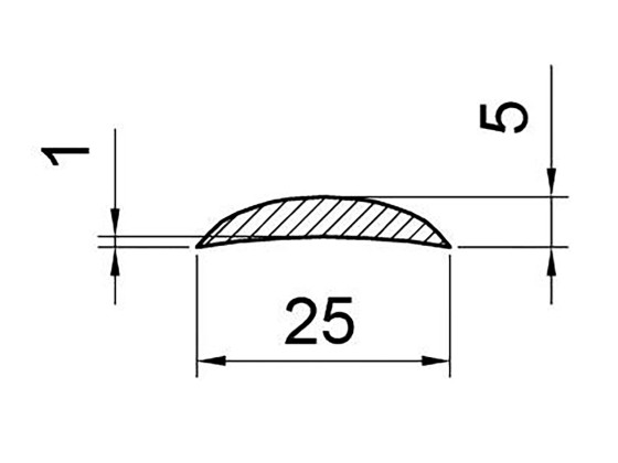 Anschlagsprofil 25mm anod. 5m - A1550