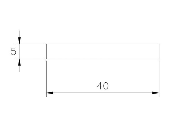 Flaches Aluminium 40x5x6.000mm - A17081