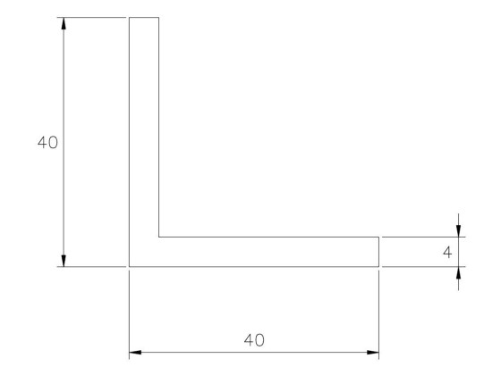Winkelprofil 40x40x4mm - A1703
