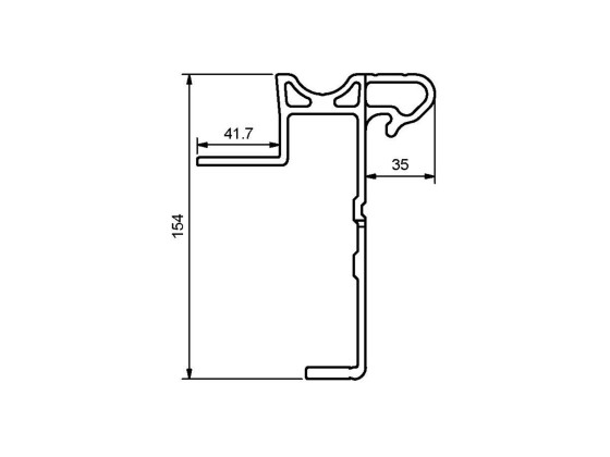 Kantenprofil 40mm - 9800mm Links