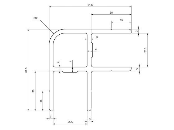 Dachkante/Eckprofil für 25mm Sandwichbox