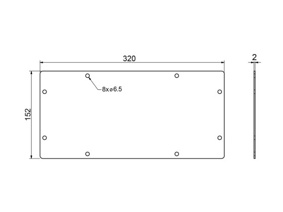 Bagplade alu. anodi. f/lukker 2351  - P1097