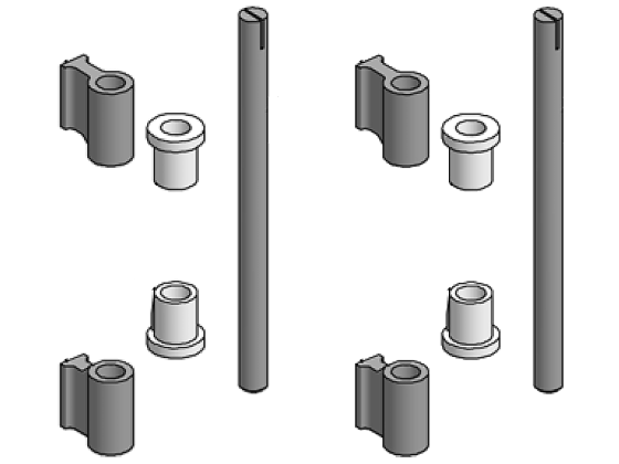 Montagesatz Scharnierbock zum Auschweissen, 2 Segmente