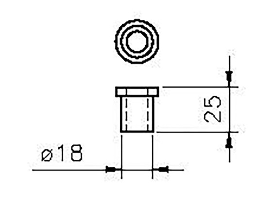 Nylonbuchse diam. 12mm für doppelgelenkscharnier