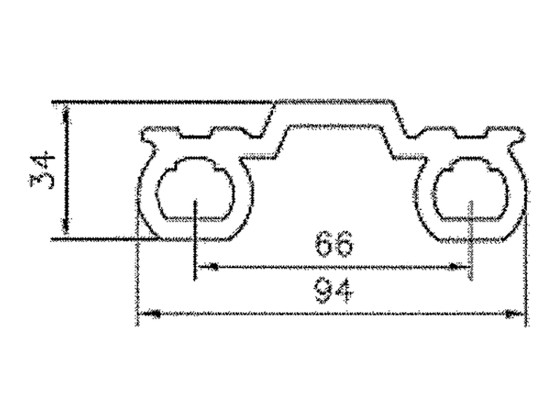 Doppel-scharnierglied typ - "Harmonika" eloxiert 95 mm