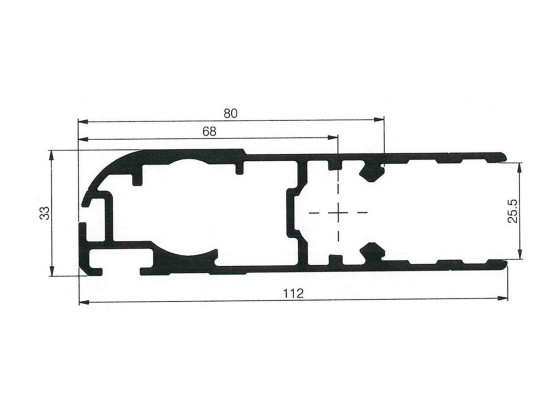 Tuer-profil 25mm mit flansch - L=6300mm