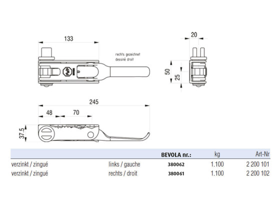 Planenspanner PWP Links Schlizansatz