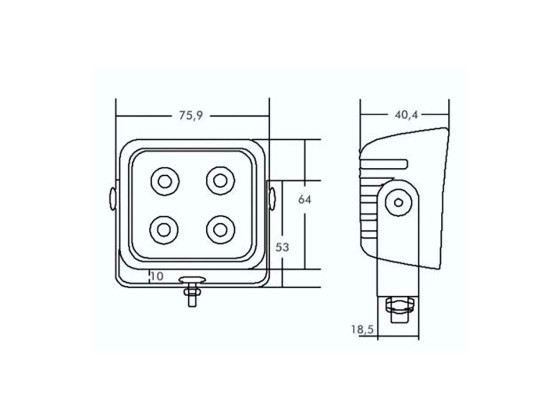 Baklykt Pro-Field LED 9-32V 12W 800lm