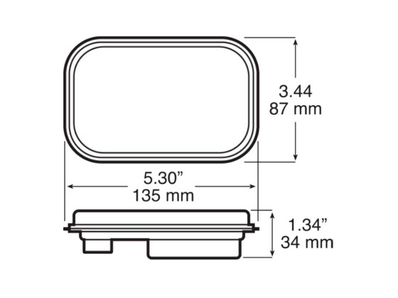 Bak/stop/blink kombi innsats klart glass - PM-851A-R-BT4