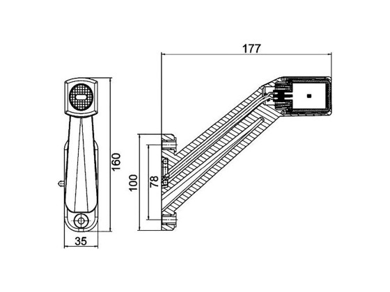 Markeringslampe LED 12/24, Høyre, vertikal mont. - Hella 2XS 011 744-041