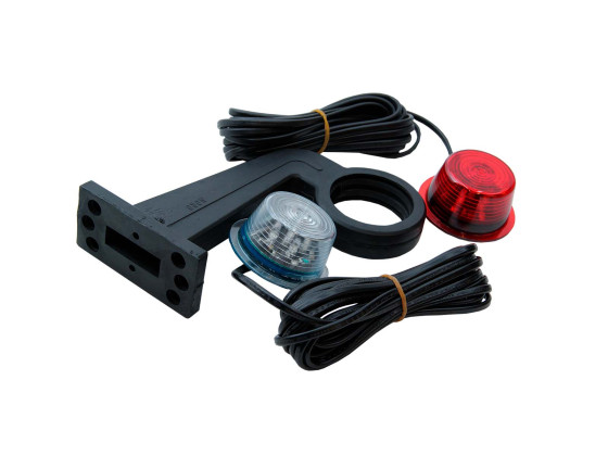 Slingrelygte 90° 24V LED rød/hvid H/V - 5000mm kabel. Gylle nr 30790