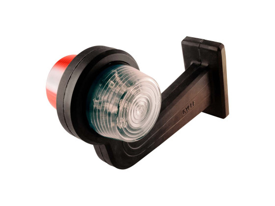 Slingrelygte 90° 24V LED rød/hvid H/V - 5000mm kabel. Gylle nr 30790