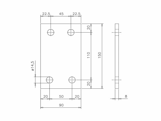 Konsolplade MB Atego 4 hul, galv.