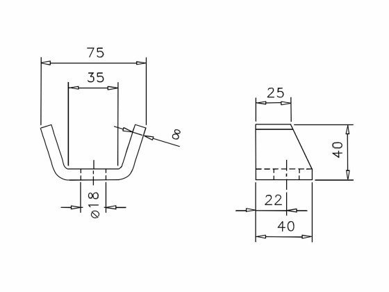 Bøjle for 517000 Scania konsol rå - 33802